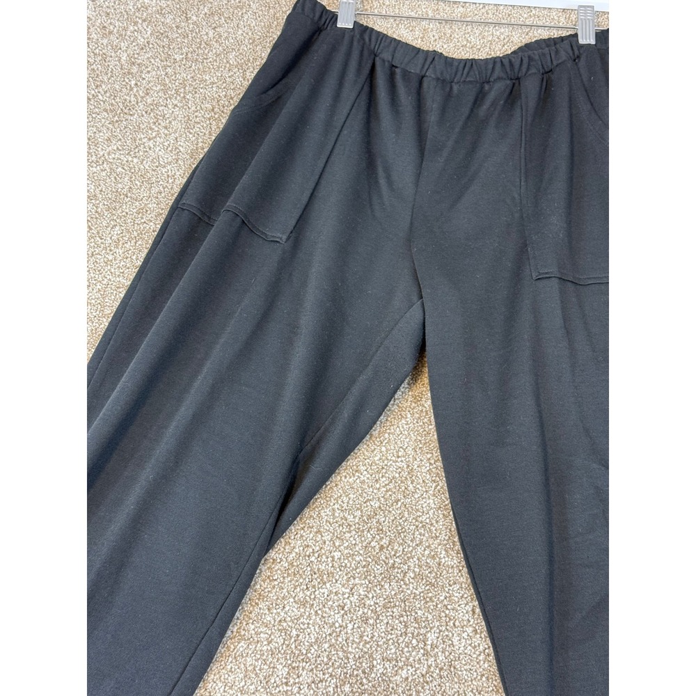 Slinky Brand Black Cargo Pants Womens Large Elastic Waist Straight Leg 14707-J19